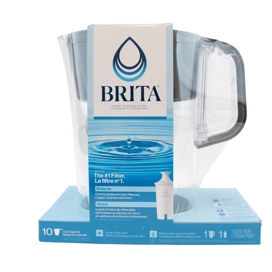 Brita Tahoe 10-Cup Large Water Filter Pitcher in White with 1