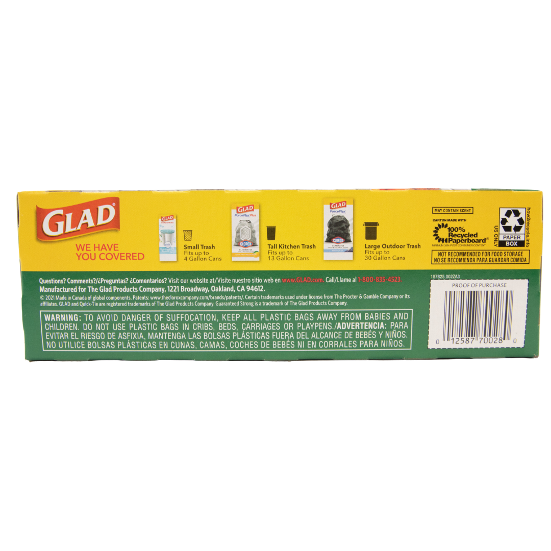 Glad Lawn & Leaf Trash Bags, 39 Gallon, Quick-Tie, 12 Ct, 1